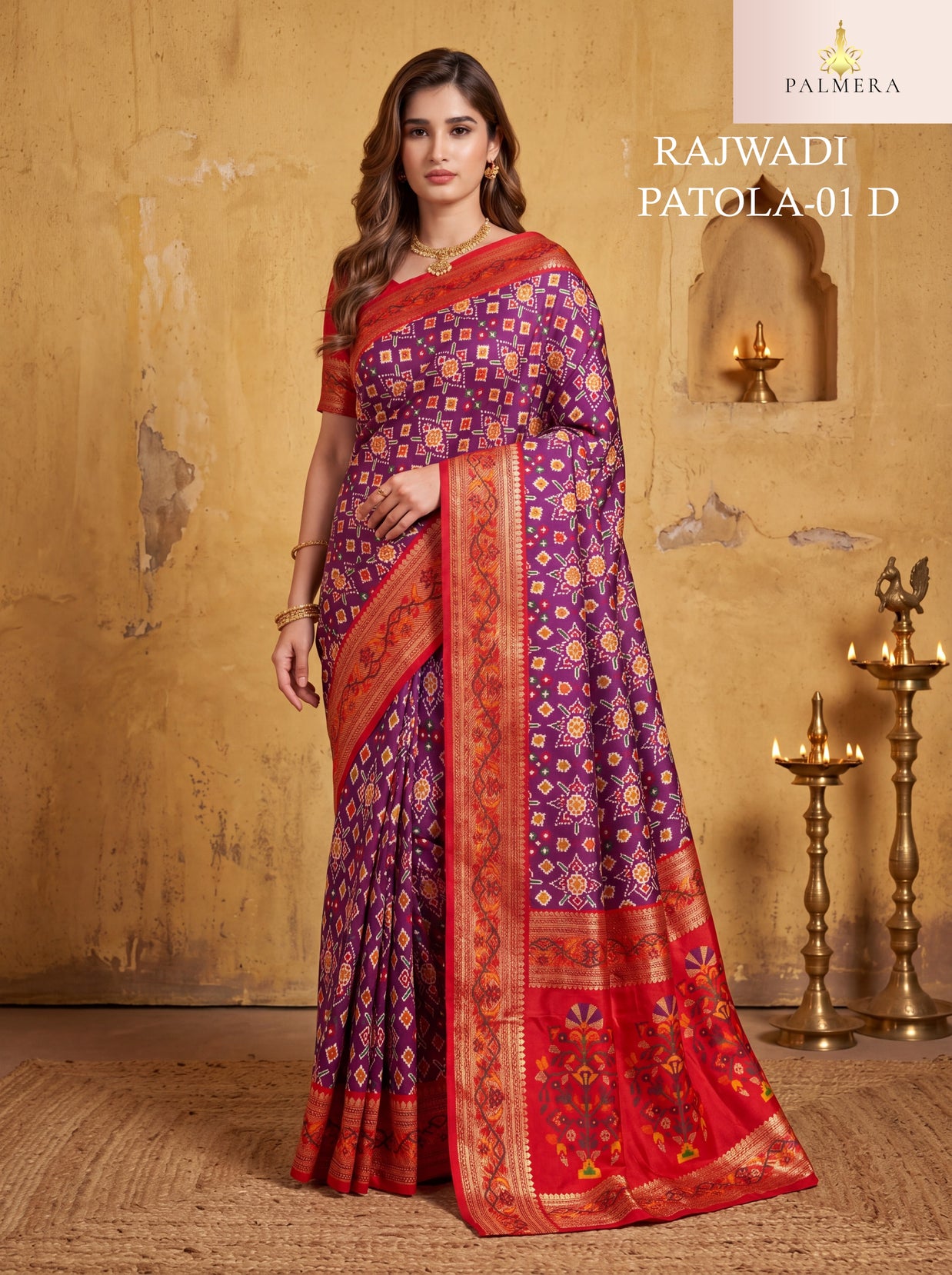 Palmera Saree Wholesaler and Palmera Saree Supplier | ALL-RAJWADI PATOLA-01