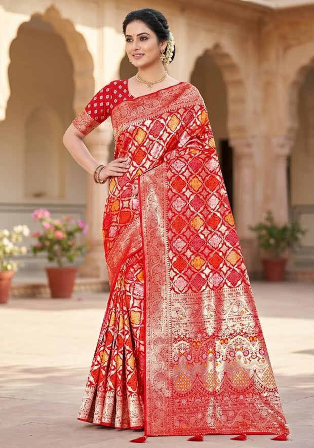 Elegant Jacquard Silk Saree with Designer Blouse Piece for Festive Elegance | TUL-PREM PAKHI SILK VOL-03