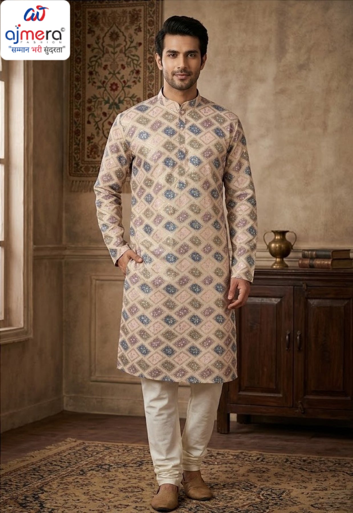 Premium Men's Kurta & Payjama for Wedding & Festive Wear | SNA-MKP12958