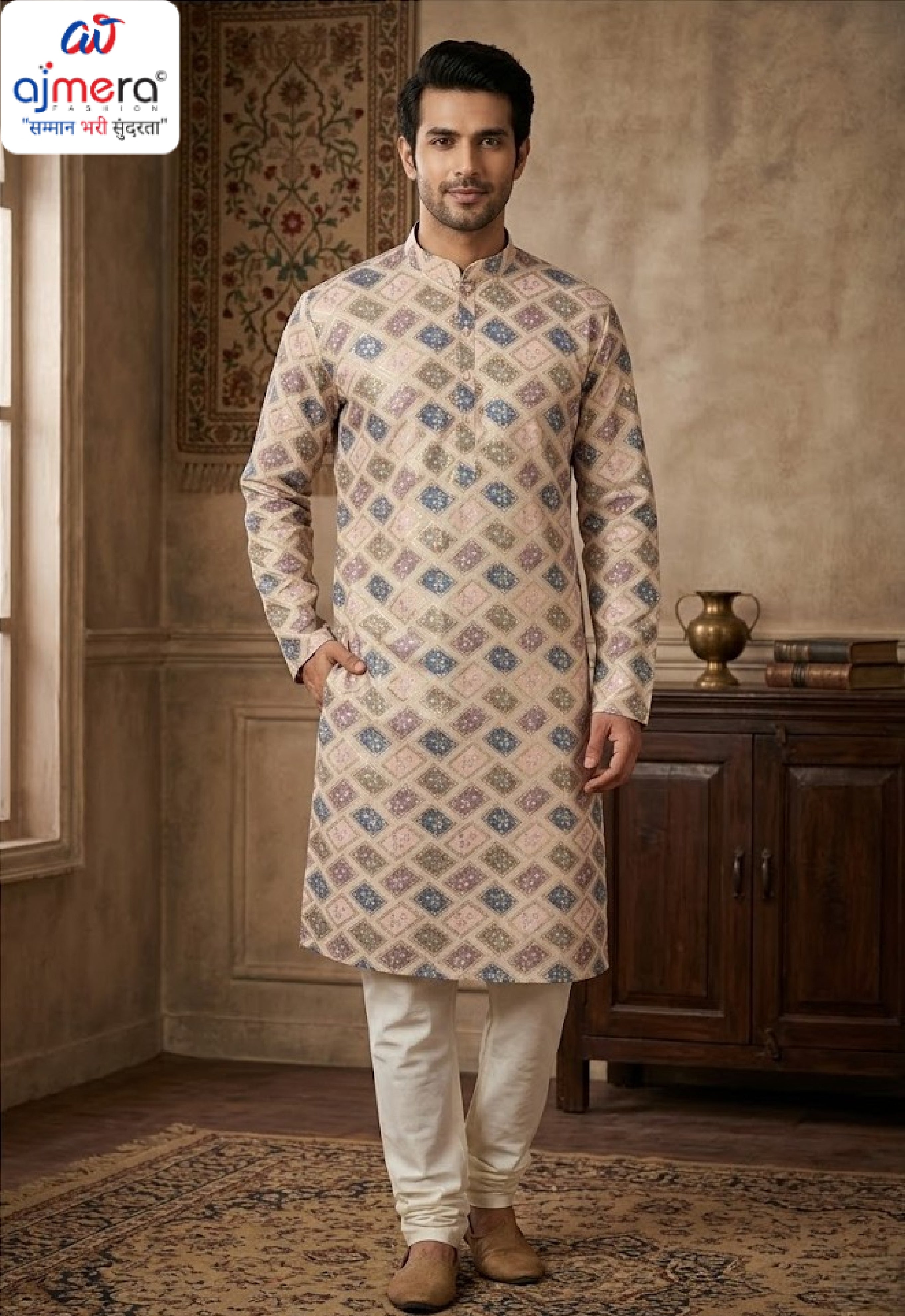 Premium Men's Kurta & Payjama for Wedding & Festive Wear | SNA-MKP12958