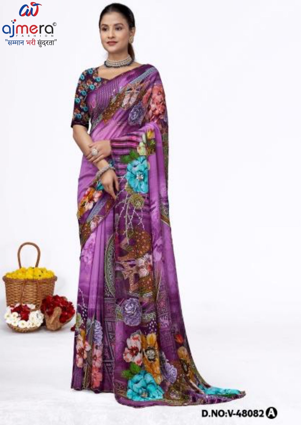 Classic Printed Saree with Blouse Piece for Timeless Traditional Style  | VER-LOVE CHESS-48082