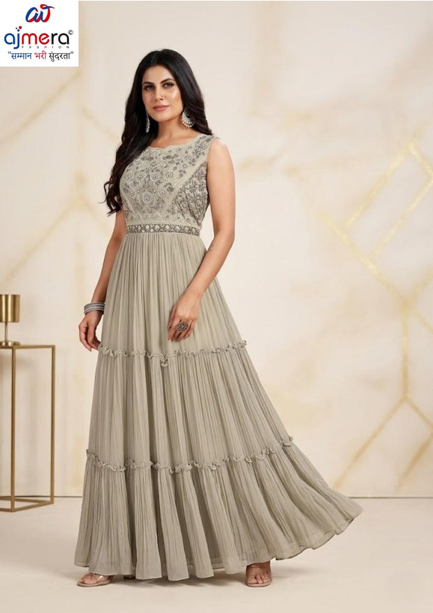 Elegant Chinon Digital Designer Party Wear Gown for Women | SHP-RAJNI