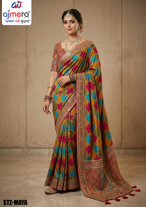 Elegant Craft Jacquard Silk Saree With Blouse Piece | STZ-MAYA