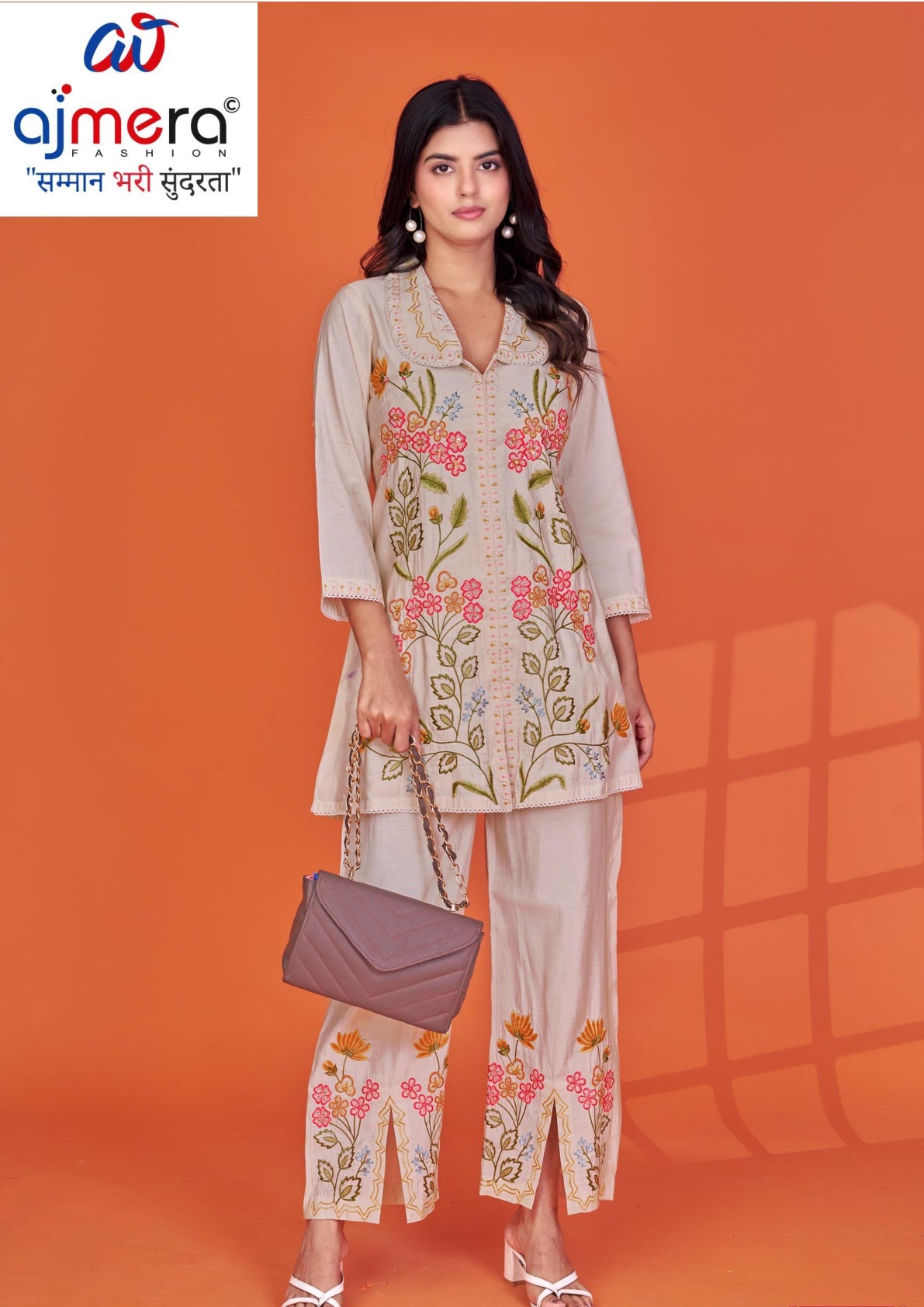 Designer Contemporary Co-Ord Kurti Set for Women | VRA-8054