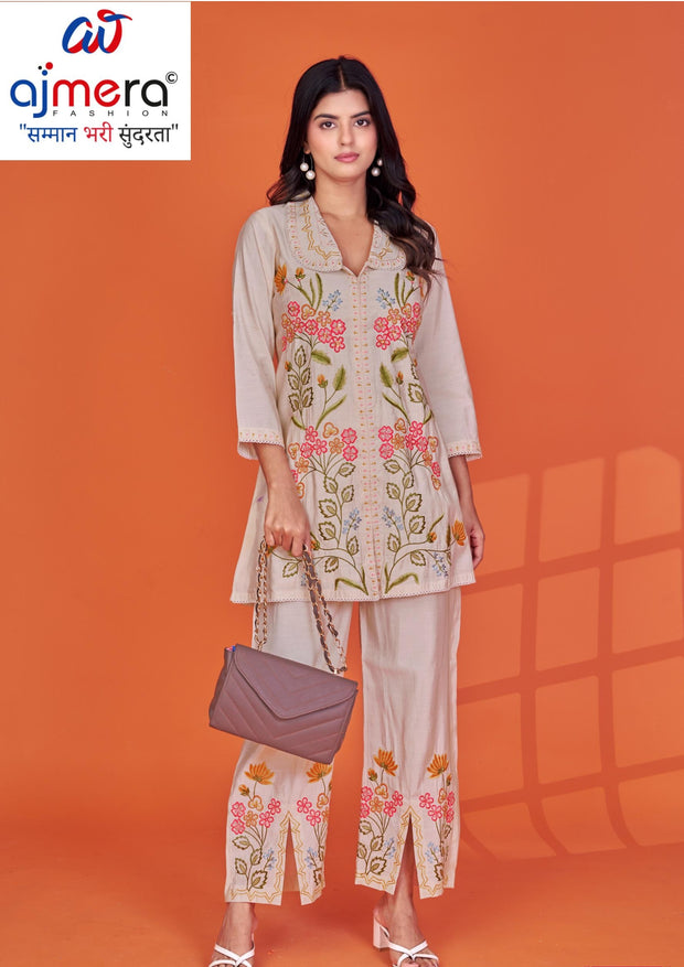 Designer Contemporary Co-Ord Kurti Set for Women | VRA-8054