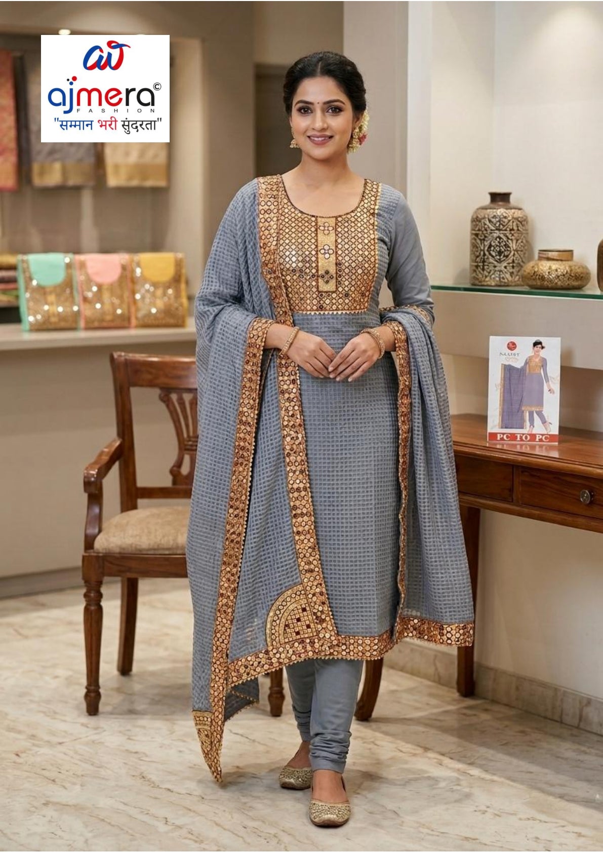 Premium Georgette Work Unstitched Suit Set | DAF-GEORGETTE WORK