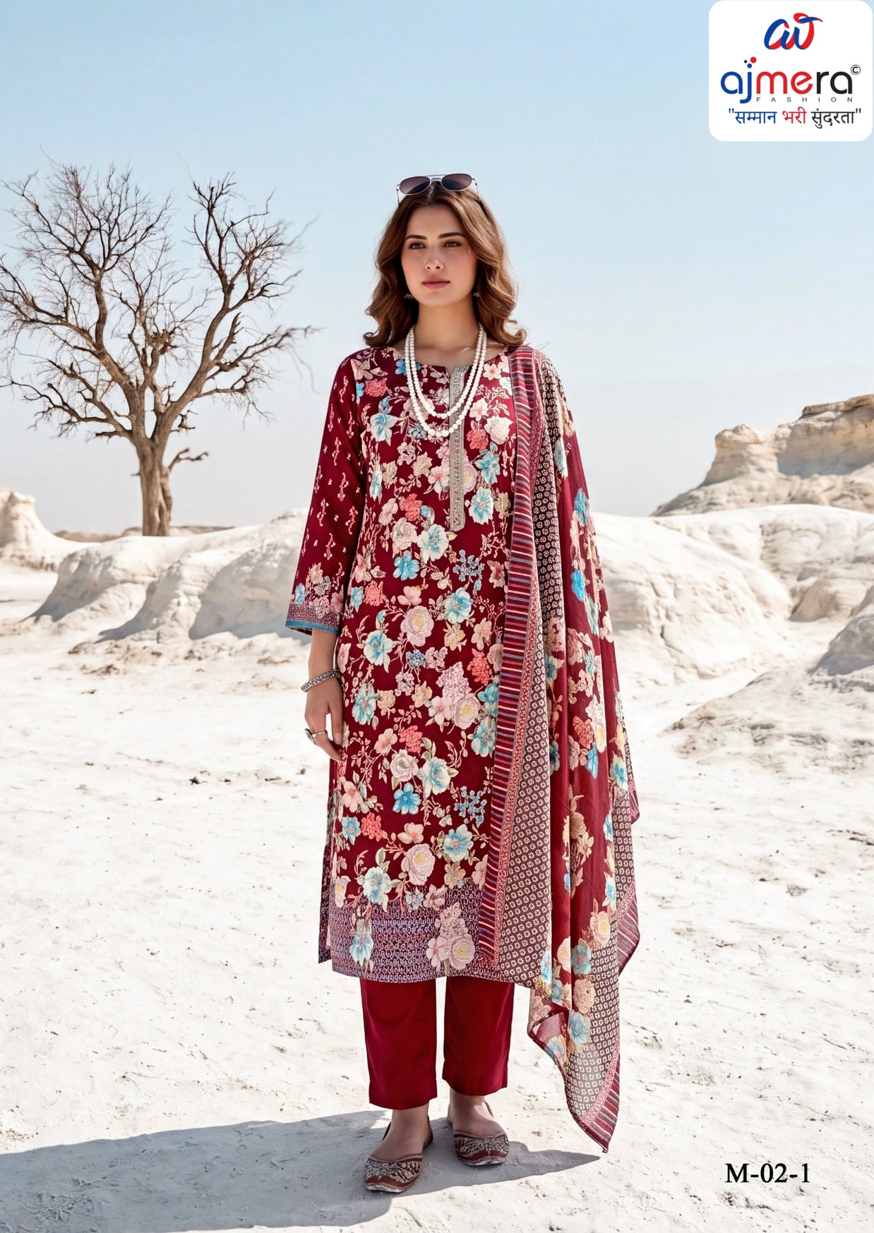 Premium Pure Jaam Cotton Unstitched Suit Set | VAS-LUMINA