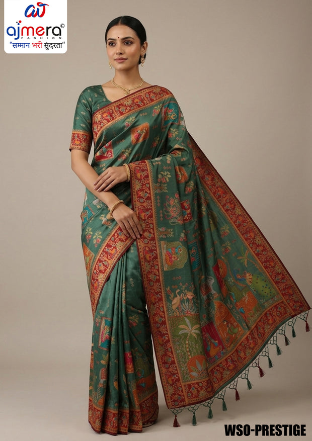 Designer Weave Jacquard Silk Saree With Blouse Piece | WSO-PRESTIGE