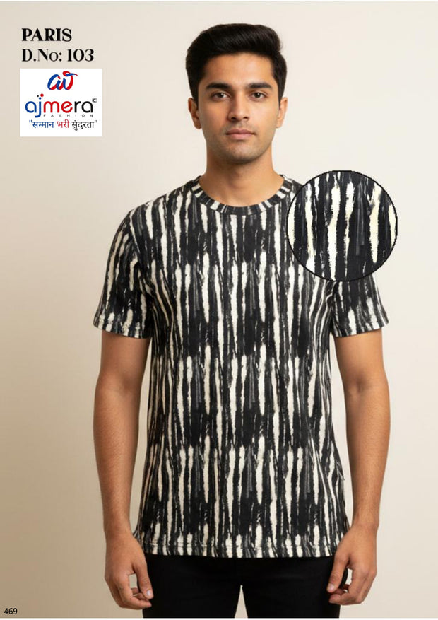Premium Men's Paris Print T-Shirt for Casual Wear | KHE-PARIS-103