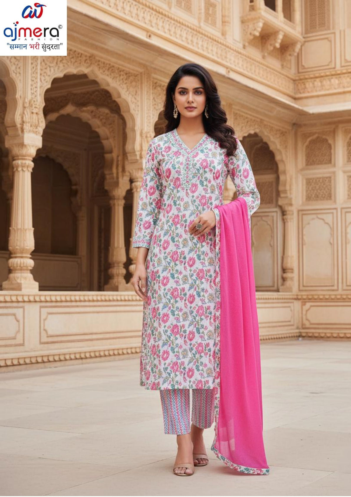 Designer Kurti Pant Dupatta Set for Women | DKF-DG-1436