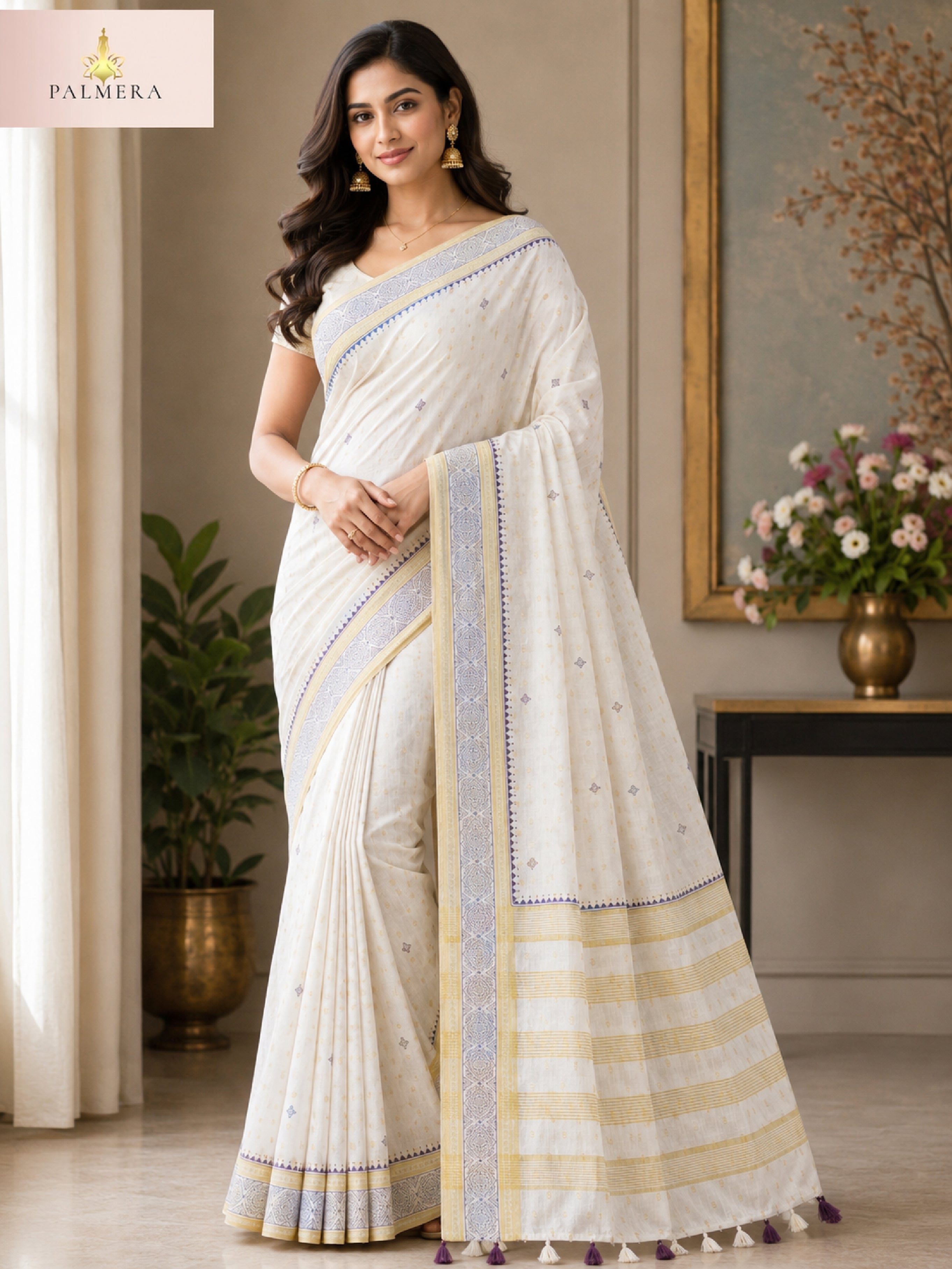 Apricot Khadi Saree with Blouse for Premium Ethnic and Designer Wear | ALL-APRICOT-96