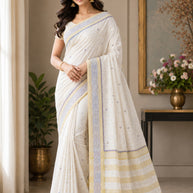 Apricot Khadi Saree with Blouse for Premium Ethnic and Designer Wear | ALL-APRICOT-96