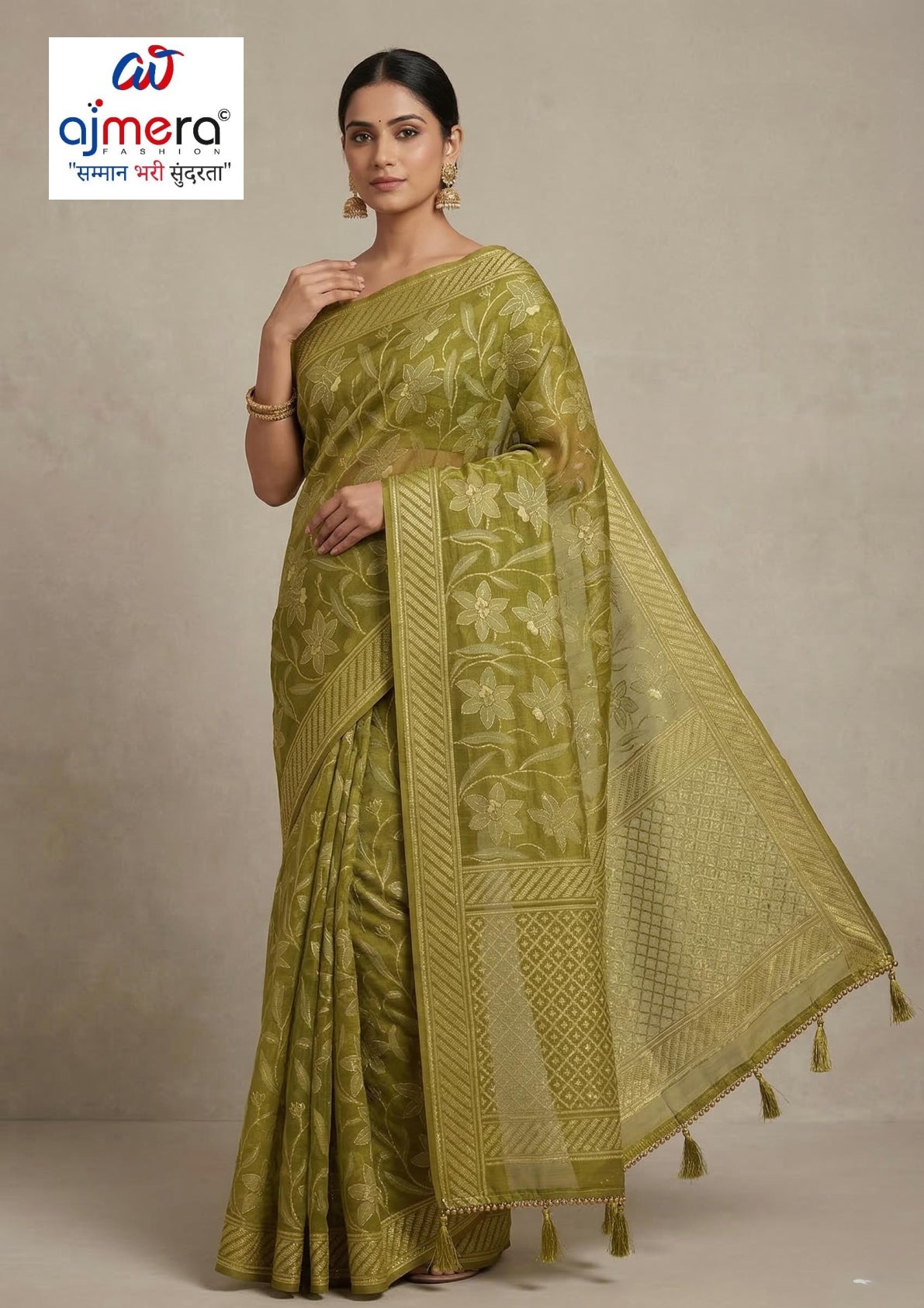 Chic Printed Saree with Blouse Piece for Sophisticated Ethnic Style  | WLN-SAVLON-10456