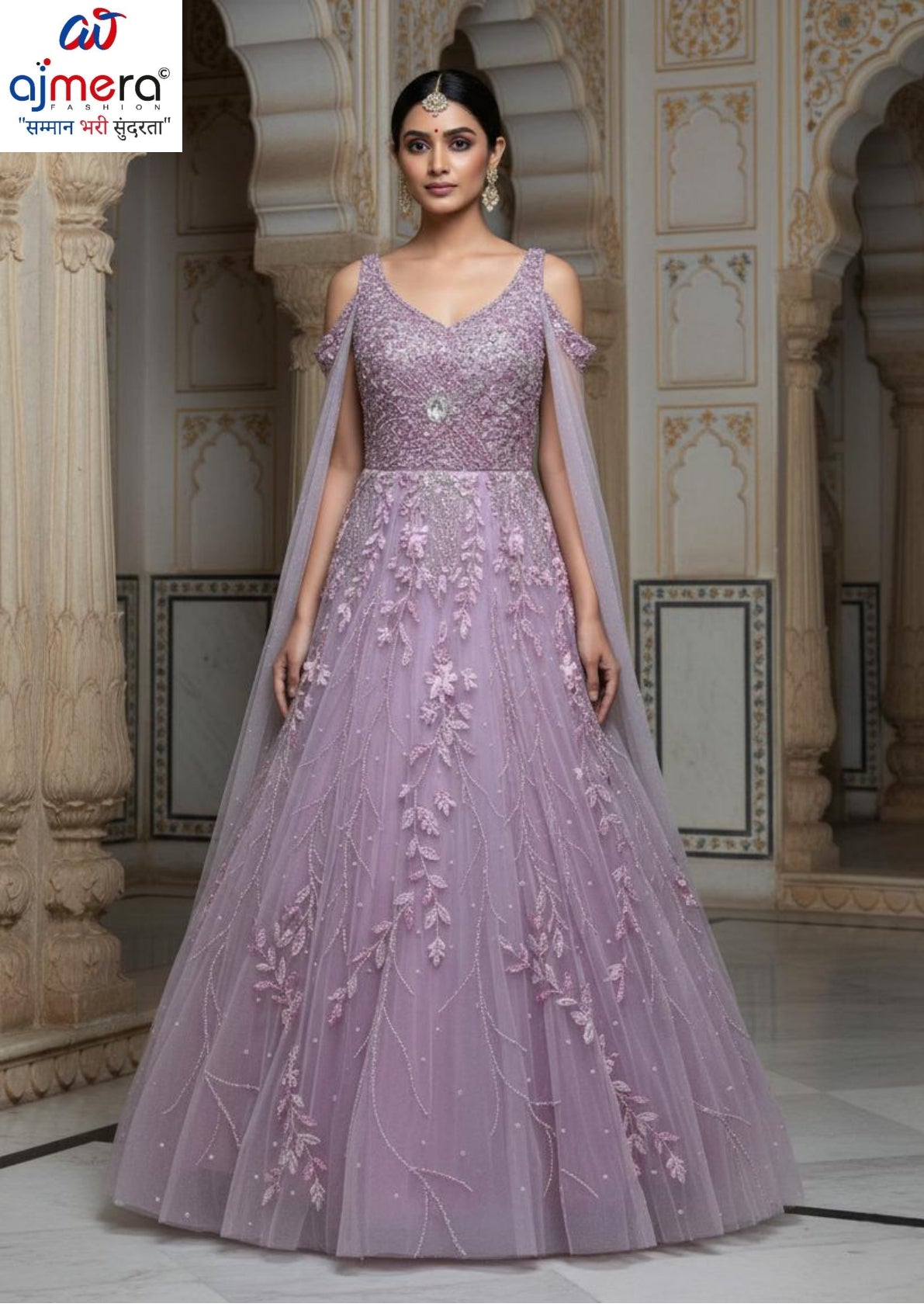 Elegant Net Designer Party Wear Gown for Women | SDO-5833