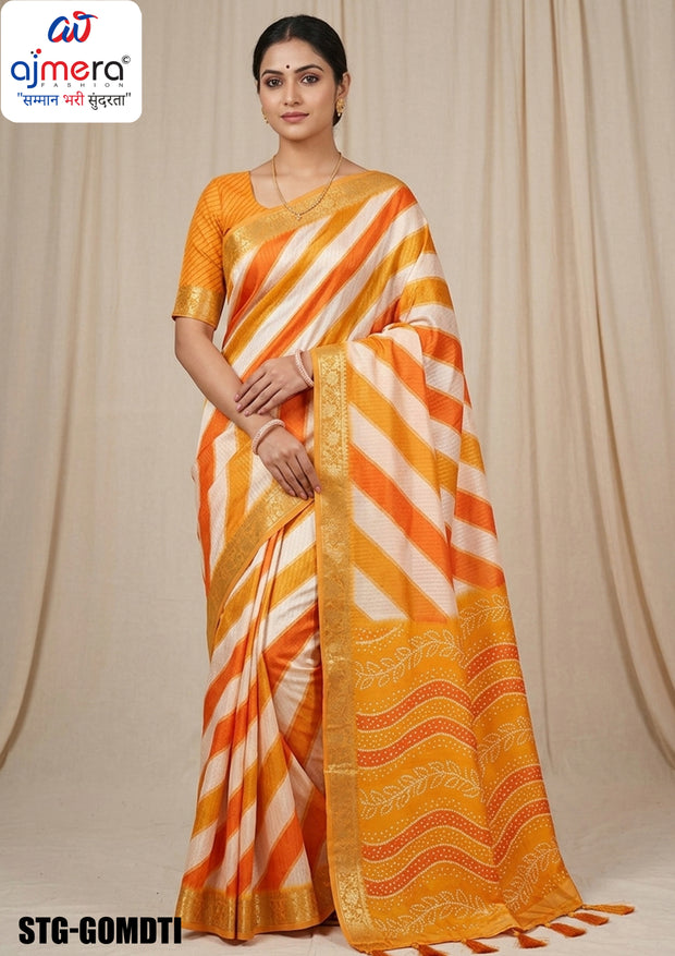 Digital Printed Saree with Blouse Piece for Premium Ethnic and Traditional Wear | STG-GOMDTI