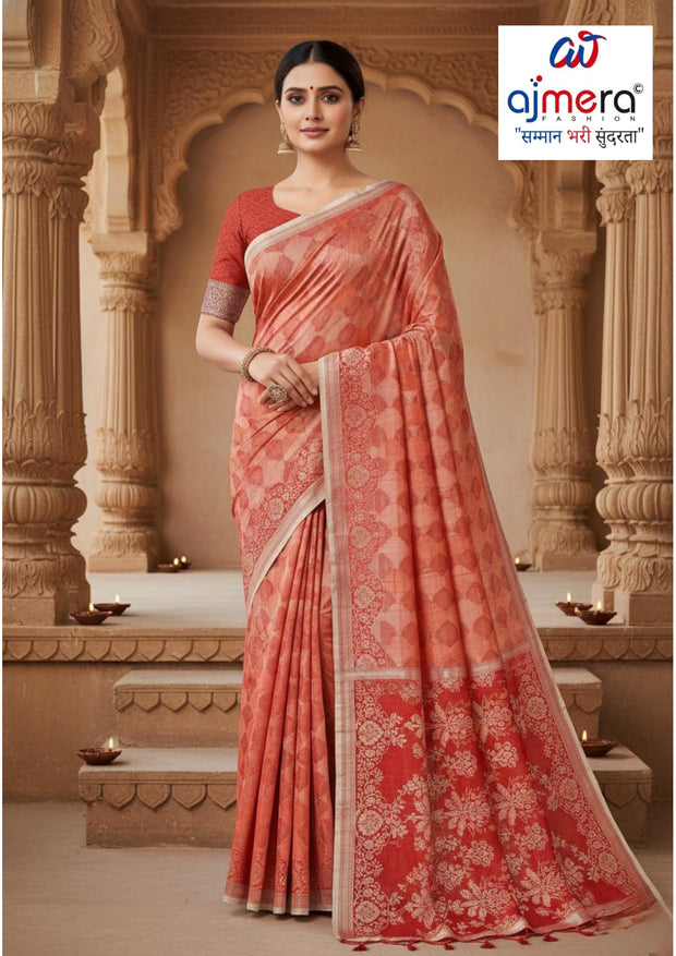 Premium Pallu Rapier Silk Matching Saree With Blouse Piece | RKI-RK322