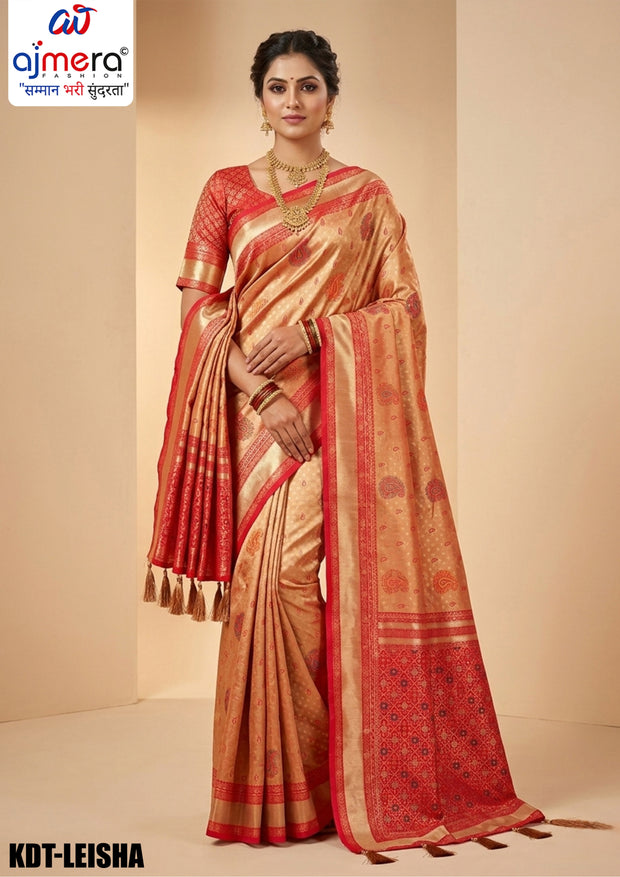 Party Wear Jacquard Silk Saree With Blouse Piece | KDT-LEISHA