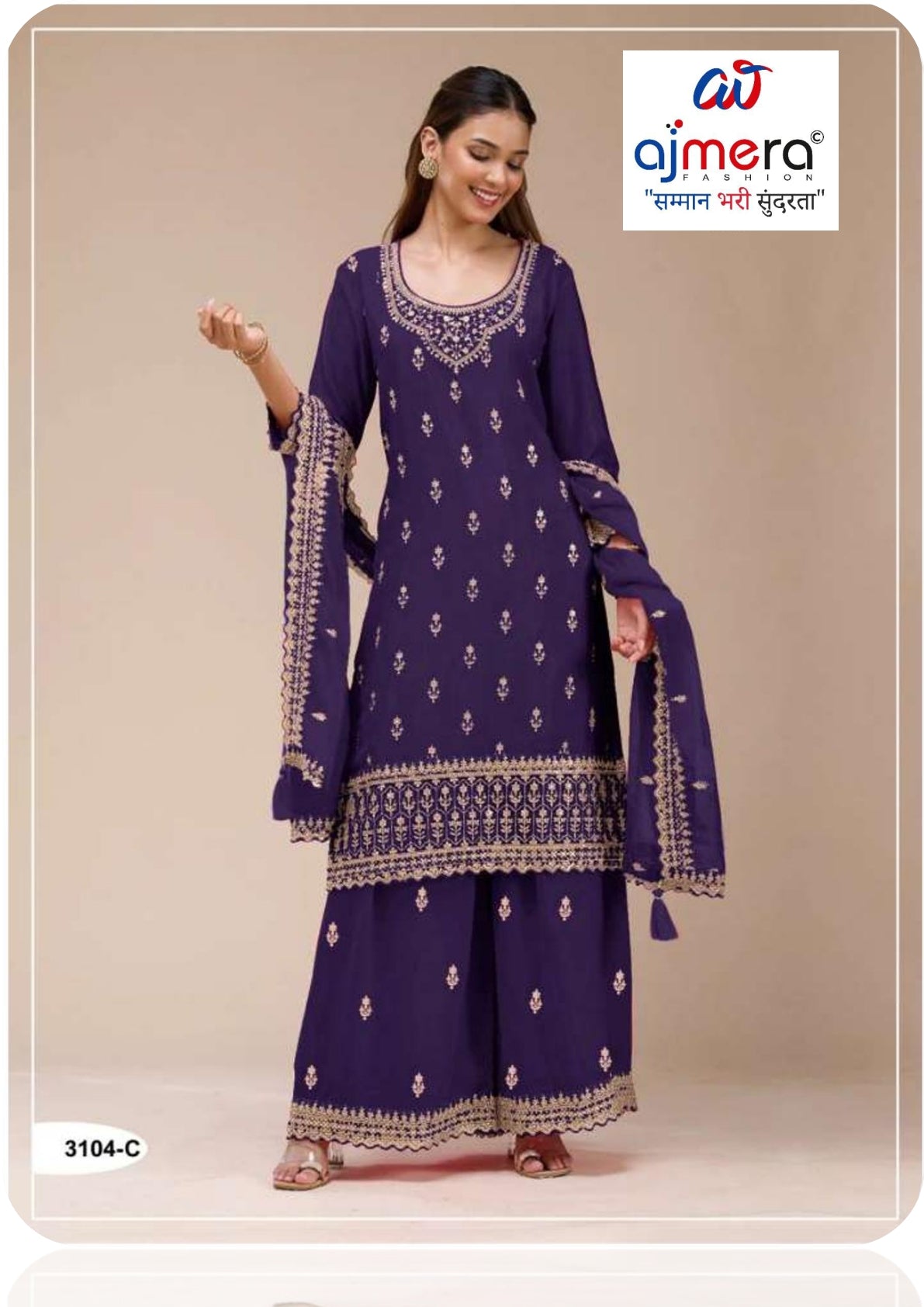 Designer Blooming Georgette Semi-Stitched Suit Set | FID-3104
