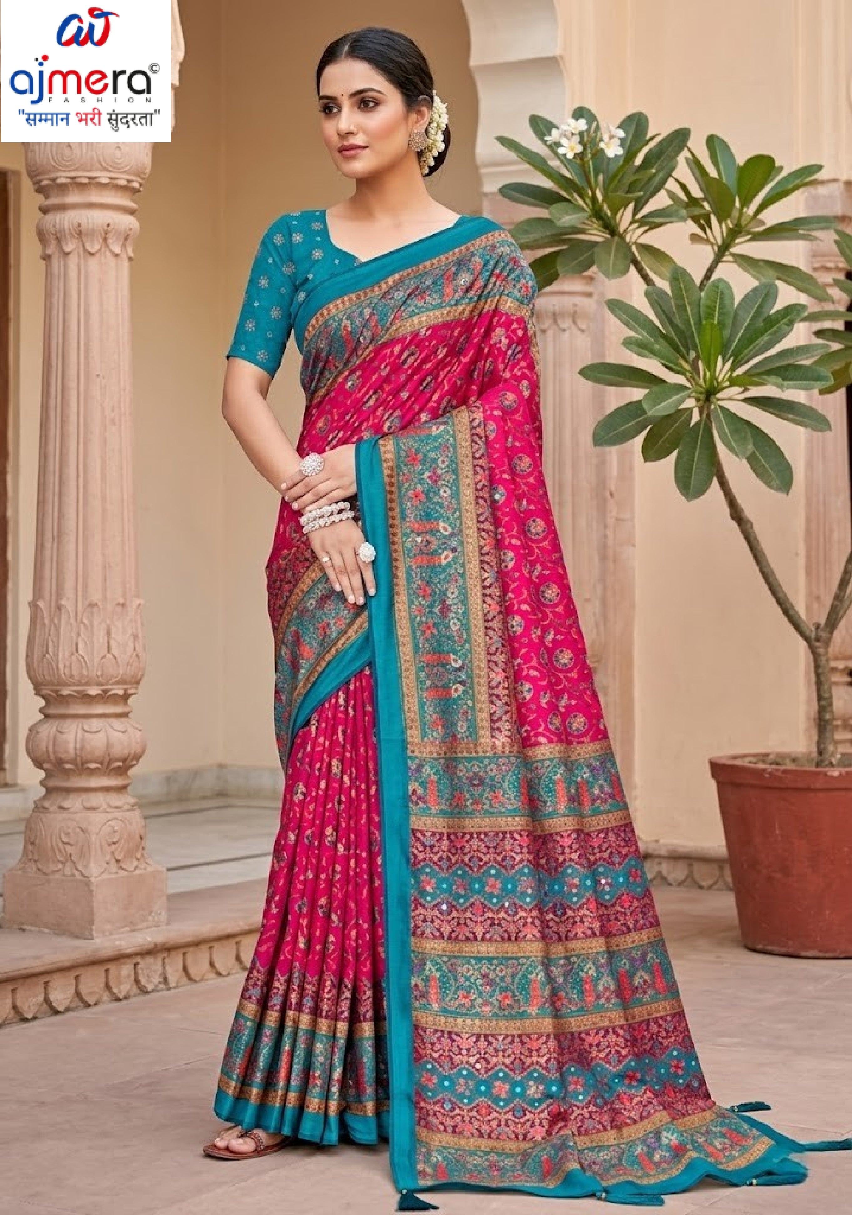 Designer Printed Saree with Blouse Piece for Special Occasions  | VER-BANJARAN-47456