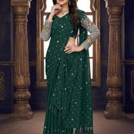 Latest Dyed Matching Saree with Blouse Piece for Premium Ethnic and Traditional Wear | TIK-UPI
