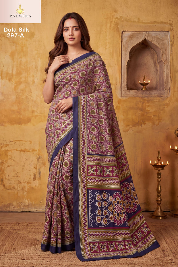 Dola Silk Blended Silk Saree with Blouse for Premium Ethnic and Designer Wear | ALL-DOLA SILK-297