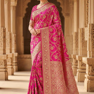 Elegant Jacquard Silk Saree with Designer Blouse Piece for Festive Elegance | MTE-25103