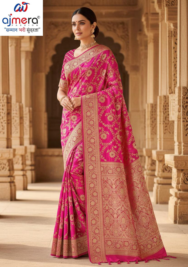 Elegant Jacquard Silk Saree with Designer Blouse Piece for Festive Elegance | MTE-25103