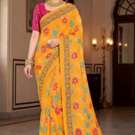Designer Printed Saree with Blouse Piece for Special Occasions | SSR-WARNER-A