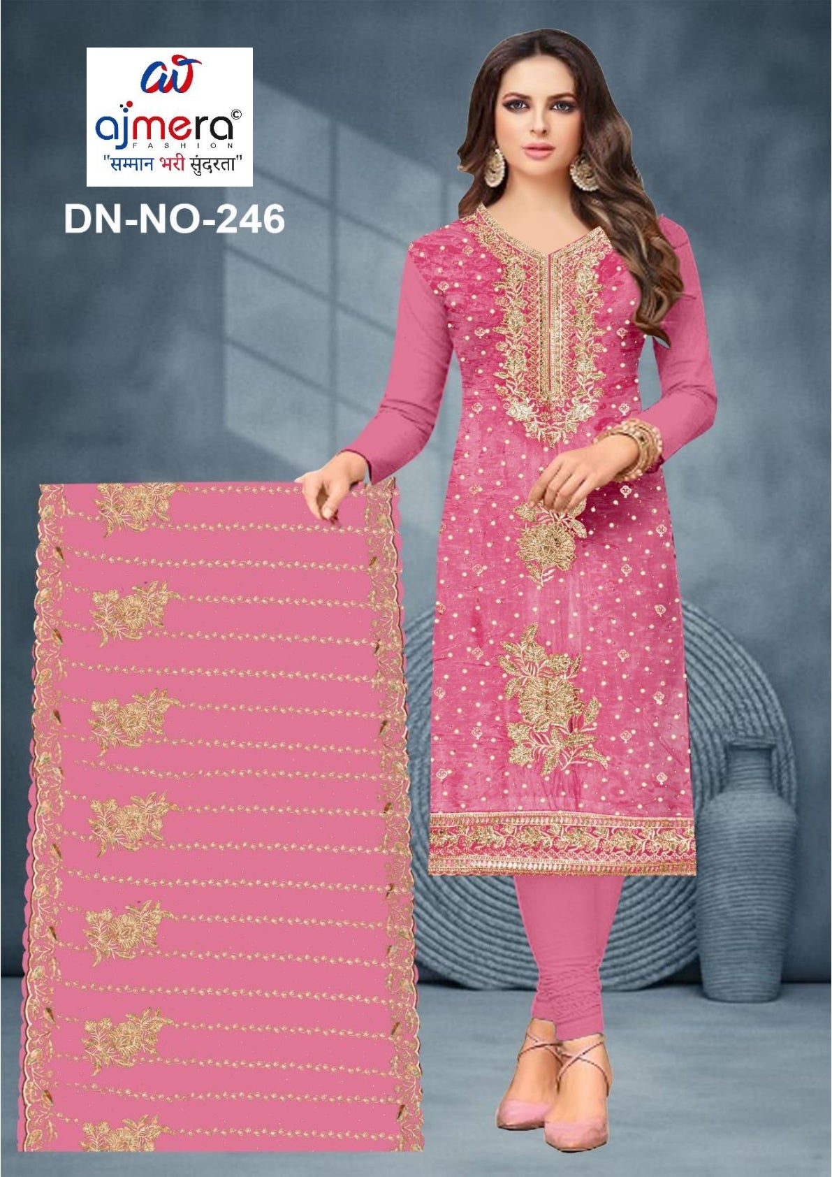 Premium Designer Unstitched Suit Set | YF-DIWANGI-2