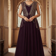 Elegant Georgette Designer Party Wear Gown for Women | SHP-1149