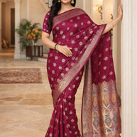 Premium Jacquard Silk Saree with Matching Blouse Piece for Ethnic Celebrations | TUL-CLEAR SILK VOL-07