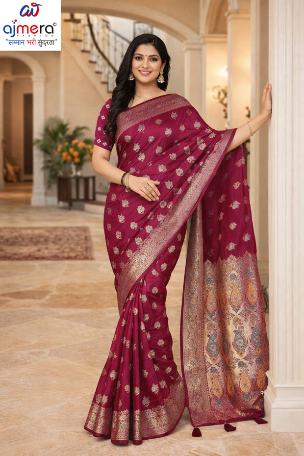 Premium Jacquard Silk Saree with Matching Blouse Piece for Ethnic Celebrations | TUL-CLEAR SILK VOL-07