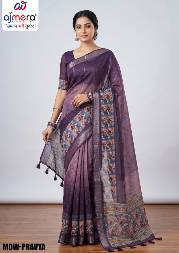 Graceful Jacquard Silk Saree with Blouse Piece for Timeless Ethnic Fashion | MDW-PRAVYA
