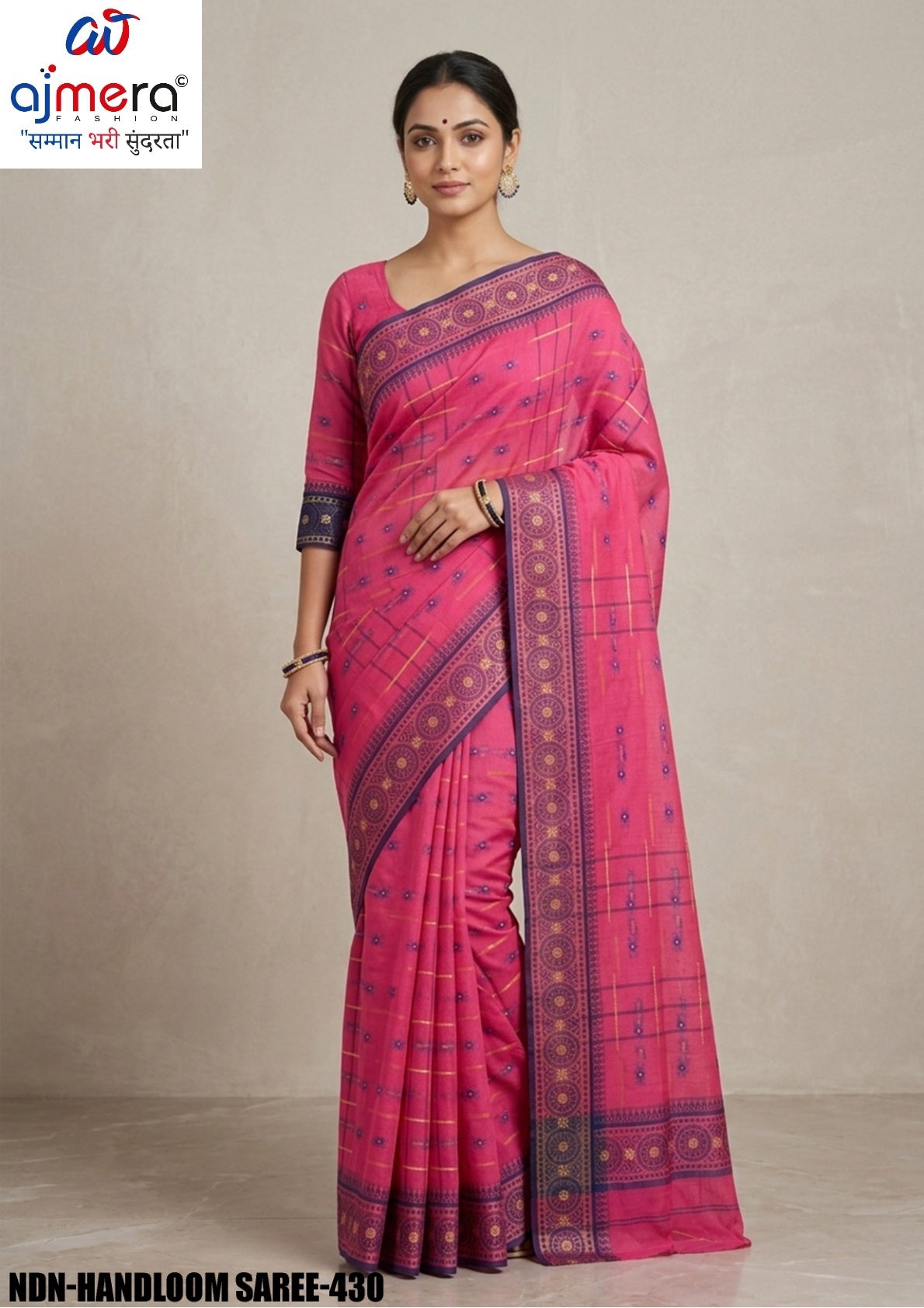 Daily Wear Cotton Saree with Without Blouse for Premium Ethnic and Traditional Wear | NDN-HANDLOOM SAREE-430
