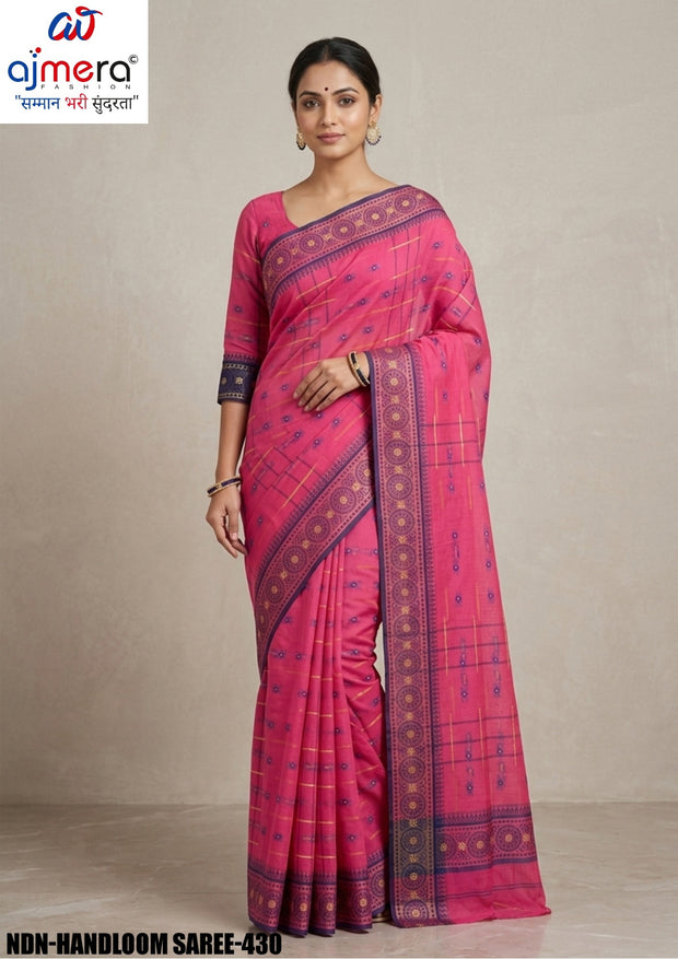 Daily Wear Cotton Saree with Without Blouse for Premium Ethnic and Traditional Wear | NDN-HANDLOOM SAREE-430