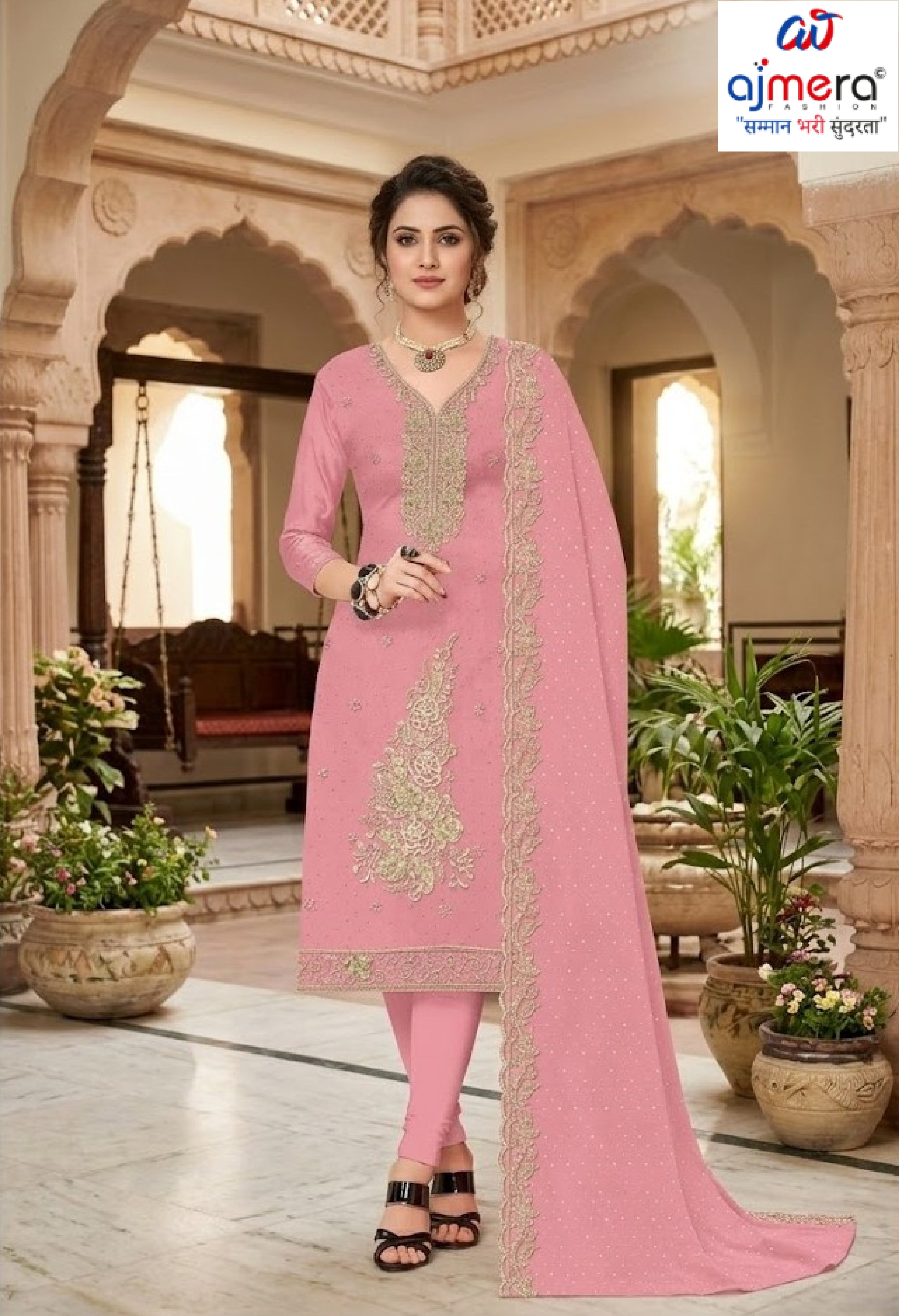 Premium Crunchi Unstitched Suit Set | KVF-CANDY CRUSH