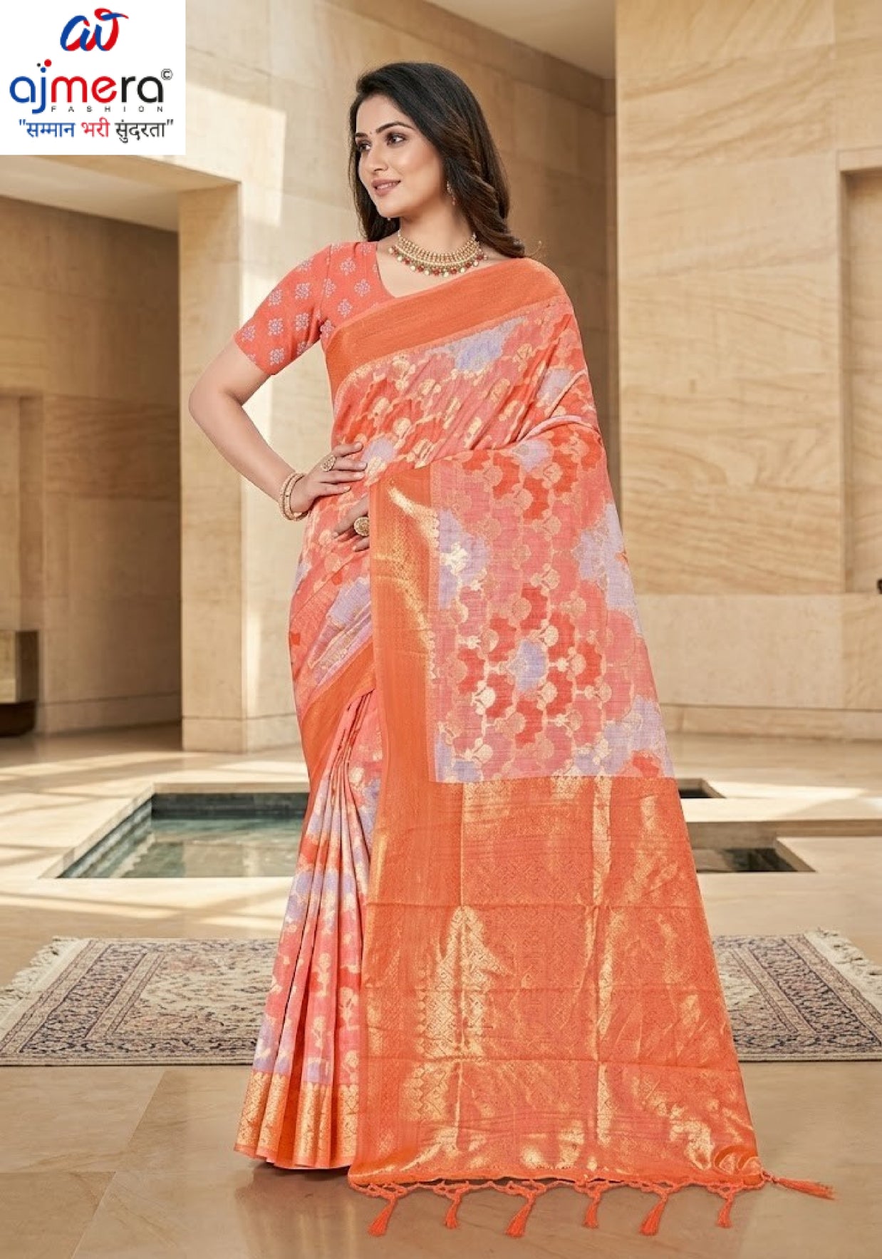 Luxury Charm Jacquard Silk Saree Without Blouse | TUL-AMRIT LOVE COTTON