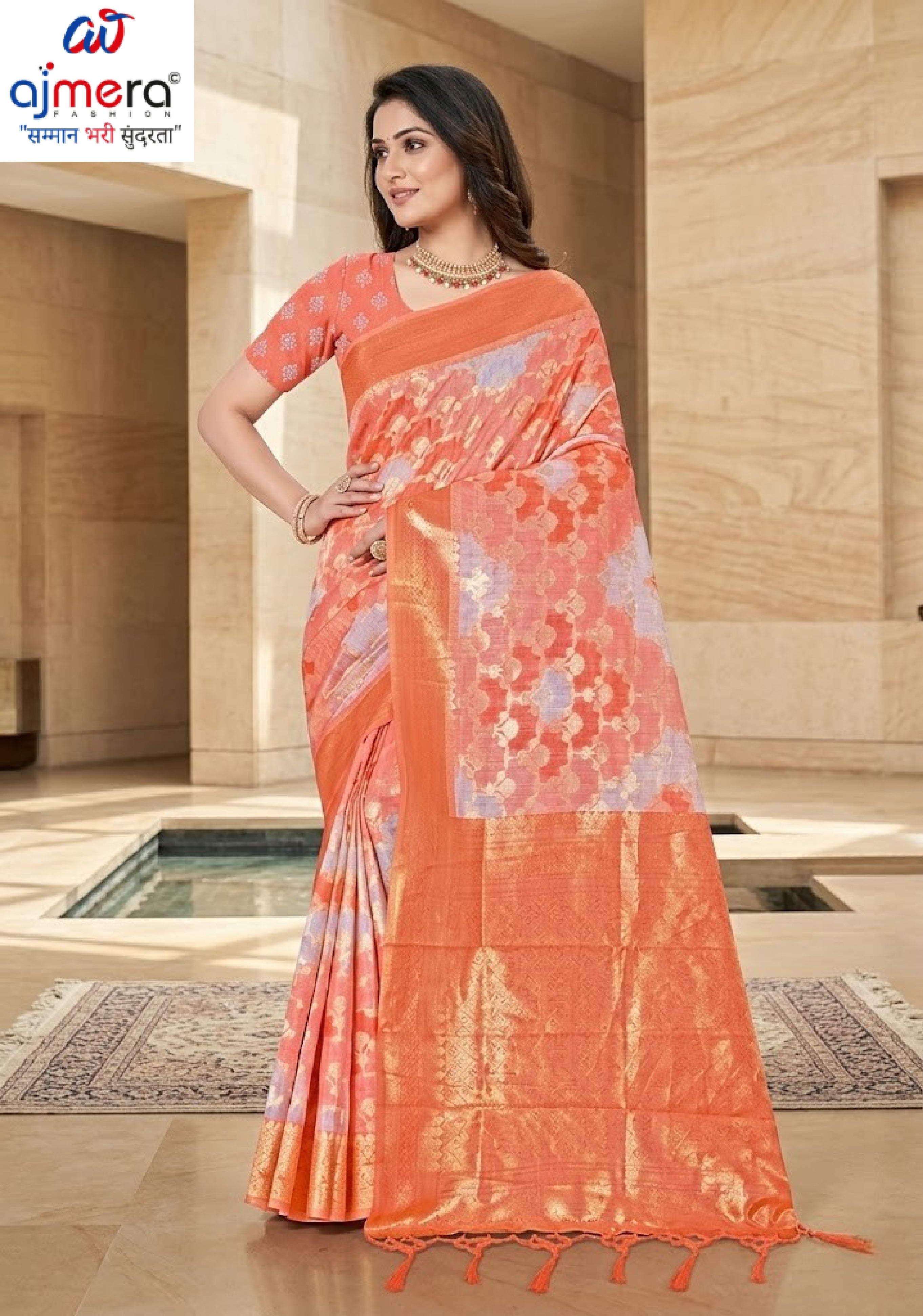 Luxury Charm Jacquard Silk Saree Without Blouse | TUL-AMRIT LOVE COTTON