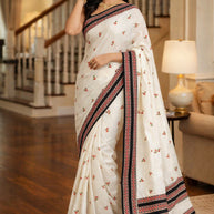 Apricot Linen Saree with Blouse for Premium Ethnic and Designer Wear | ALL-APRICOT-160