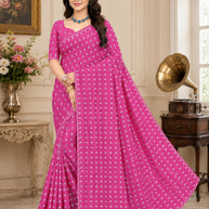 Georgette Dyed Matching Saree with Blouse Piece for Premium Ethnic and Traditional Wear | RAL-SUNSET