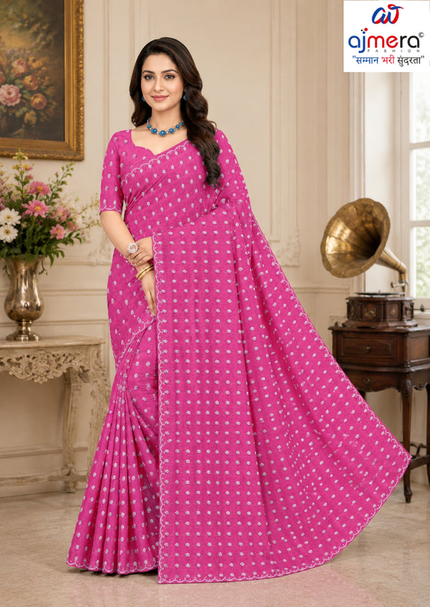 Georgette Dyed Matching Saree with Blouse Piece for Premium Ethnic and Traditional Wear | RAL-SUNSET