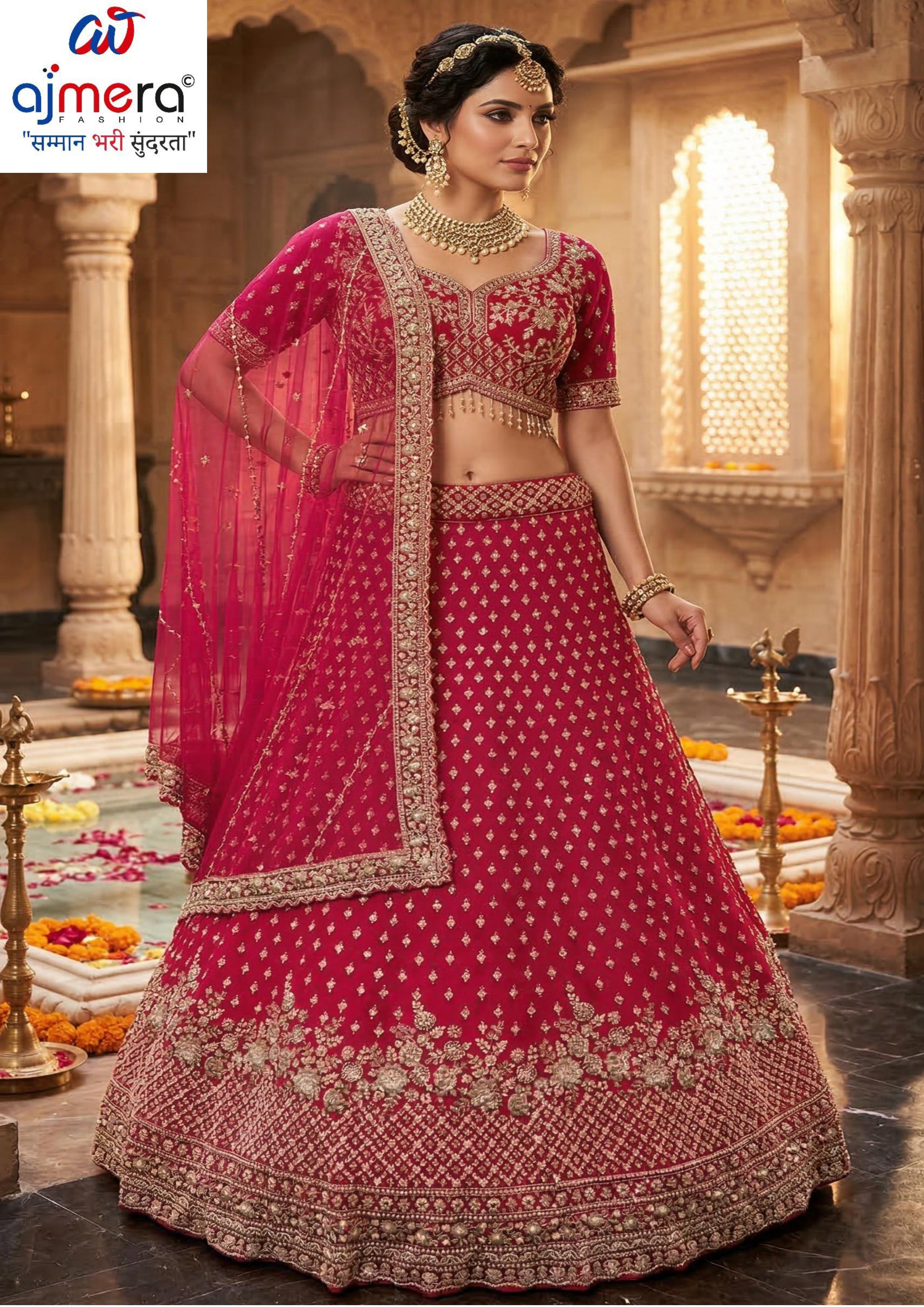 Best Georgette Embroidery Siroski Lahenga Manufacturer in India | SON-SADHANA NEW