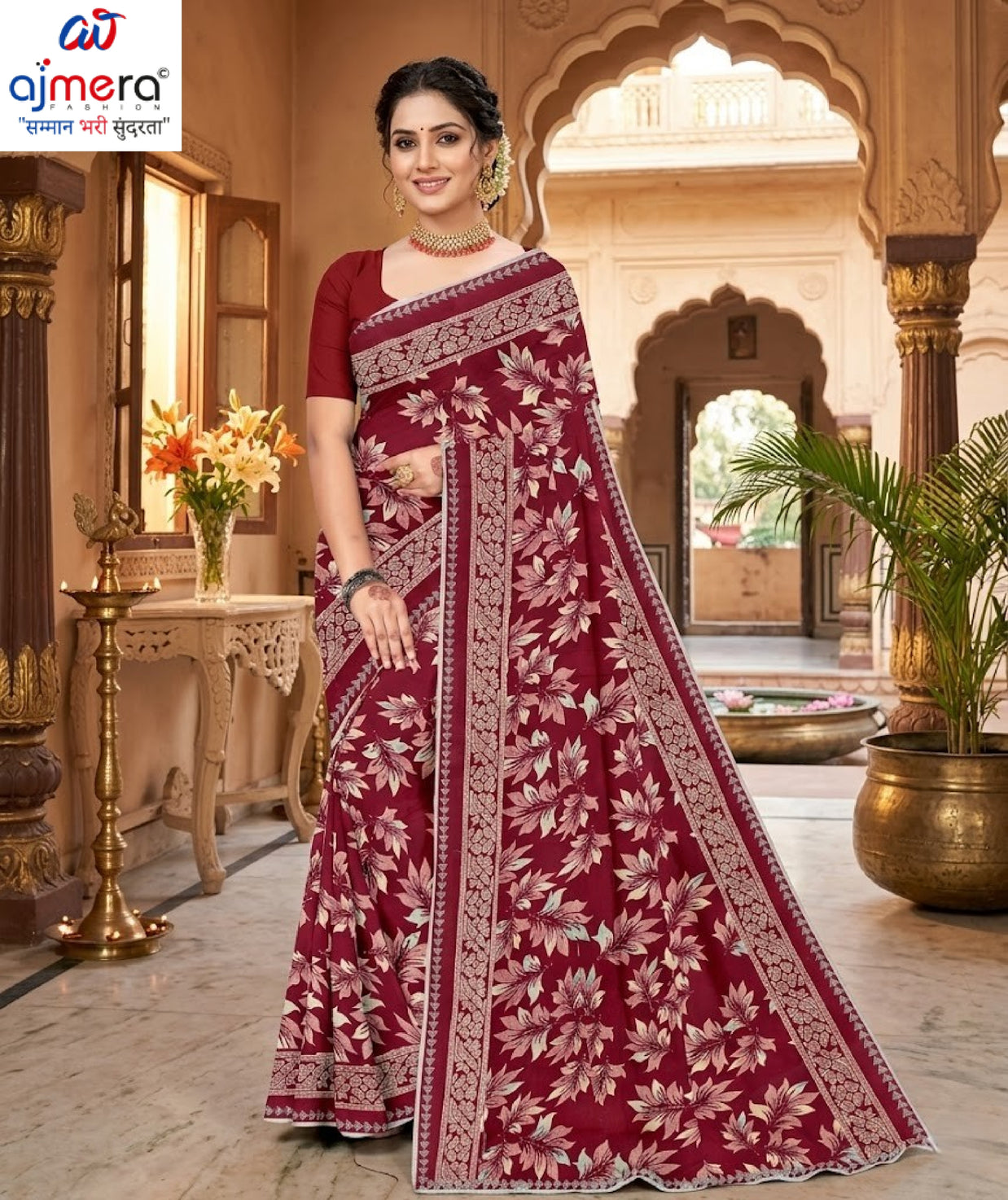 Beautiful Printed Saree with Blouse Piece for Cultural Celebrations | GPT-MEGHA-3
