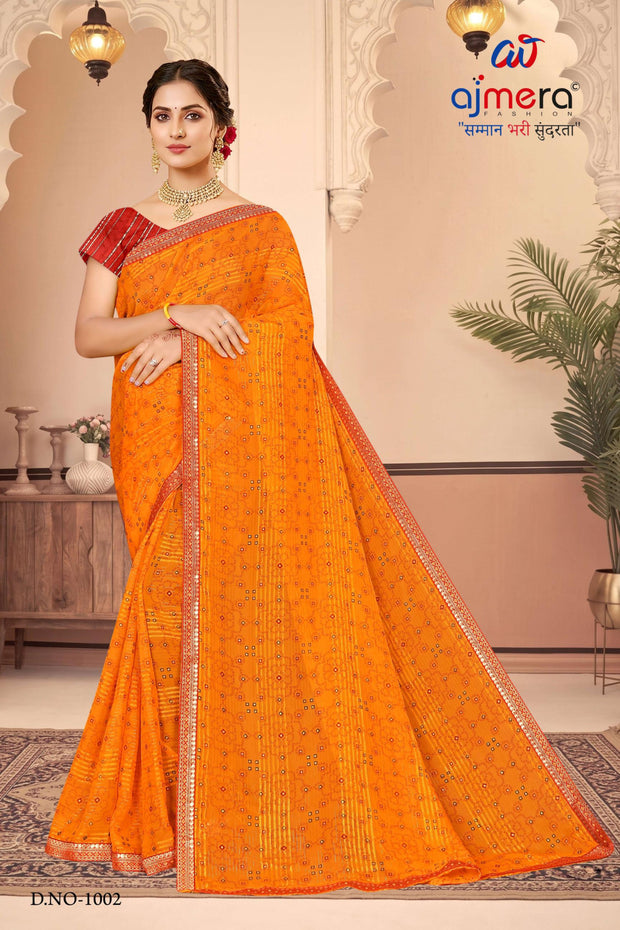 Premium Printed Saree with Matching Blouse Piece for Ethnic Elegance  | SNR-APNE