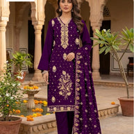 Premium Designer Unstitched Suit Set | YF-LEELA-1