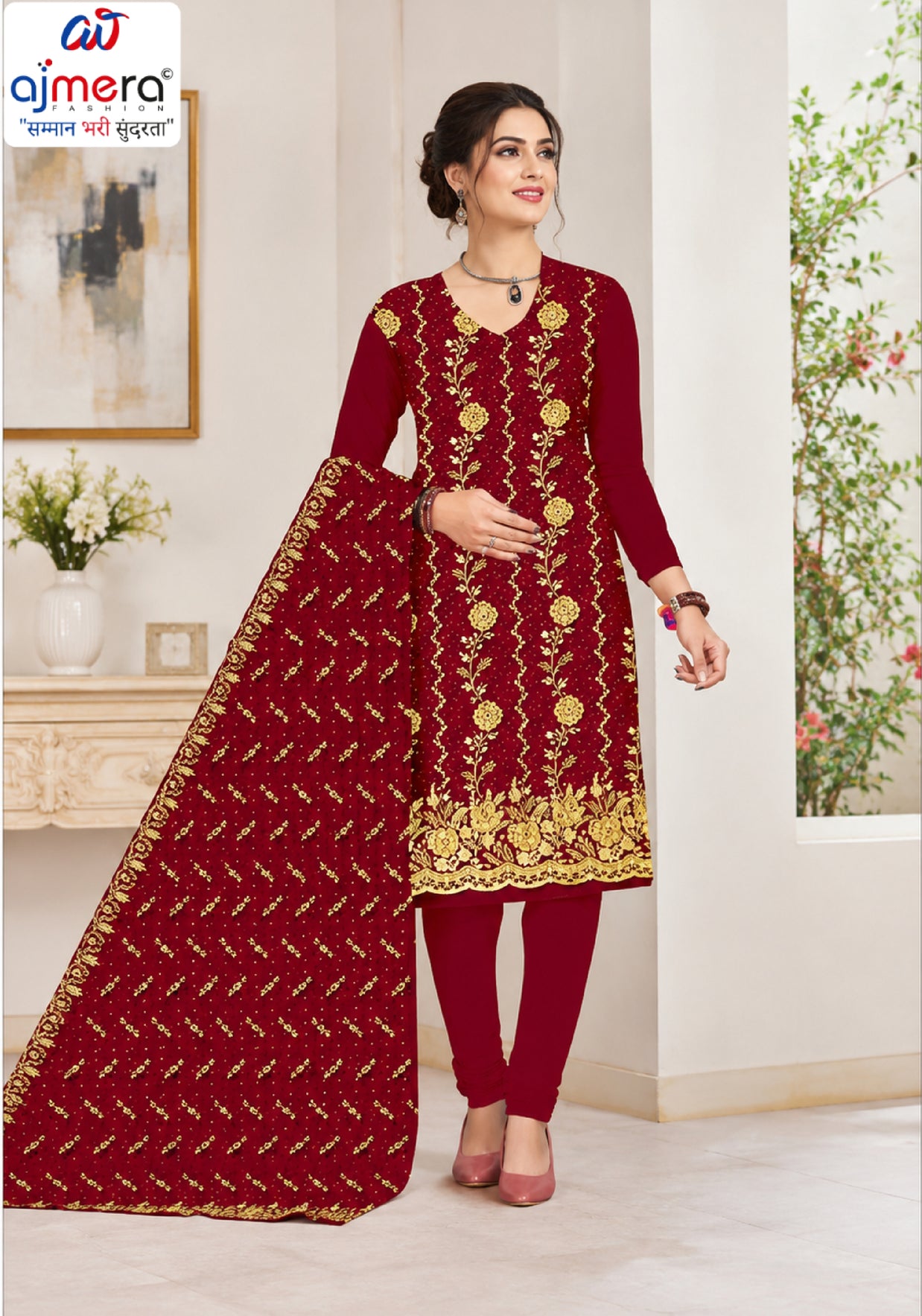 Premium Indo Unstitched Suit Set | RID-VYAPAAR