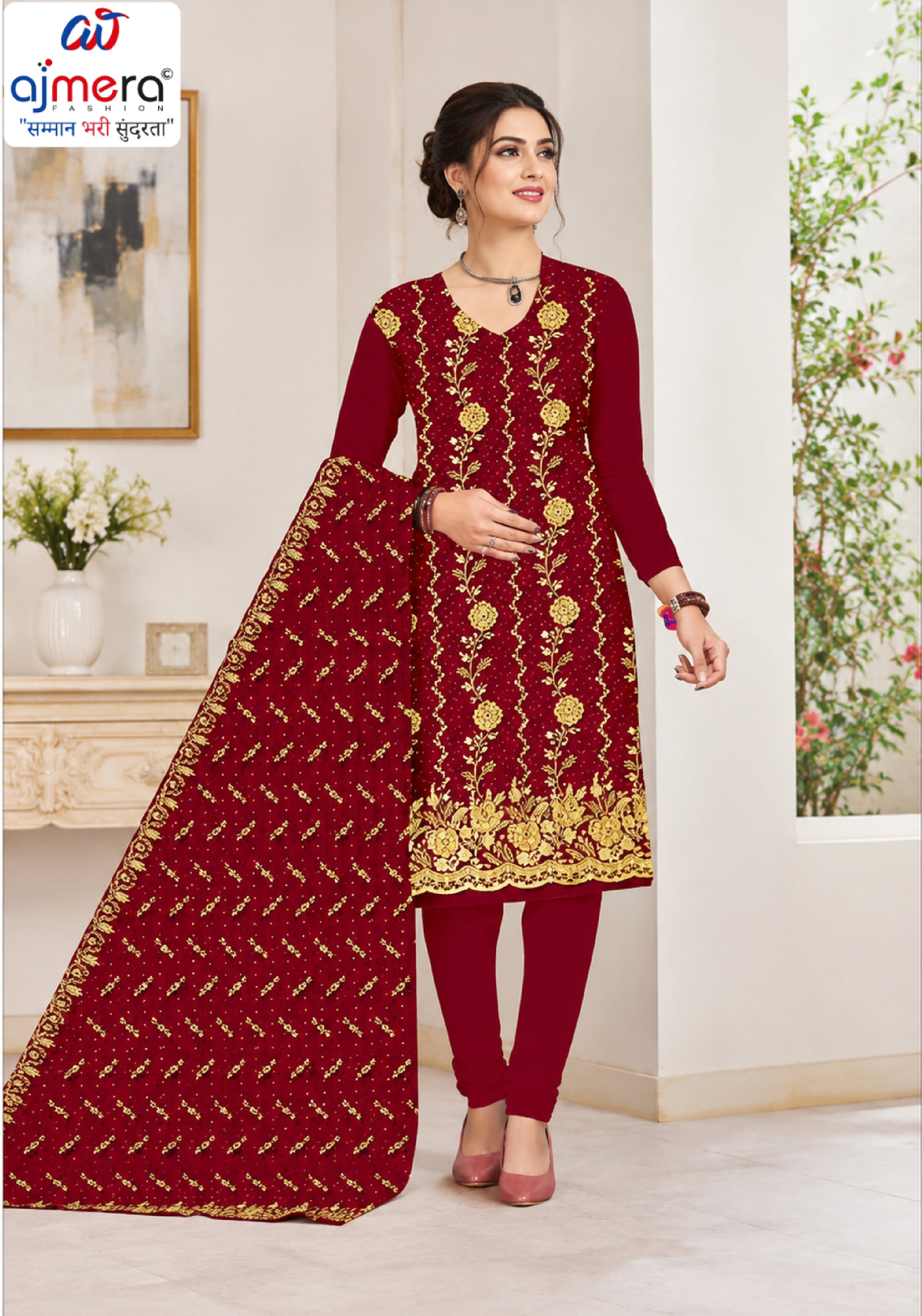Premium Indo Unstitched Suit Set | RID-VYAPAAR