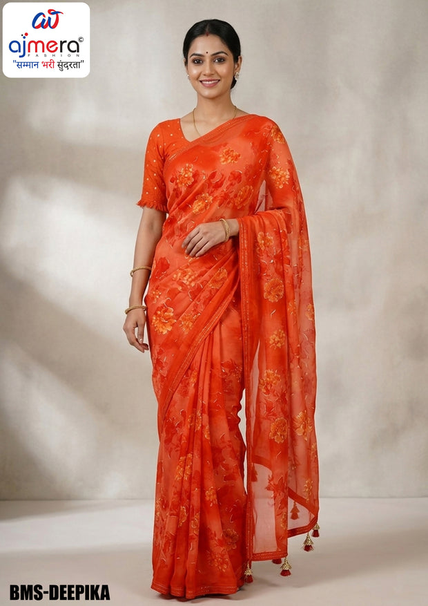 Fancy Print Loose Saree with Blouse for Premium Ethnic and Traditional Wear | BMS-DEEPIKA