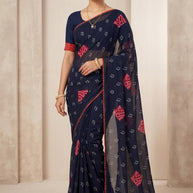 Dull Moss Print Loose Saree with Blouse for Premium Ethnic and Traditional Wear | BMS-ANMOL PREM