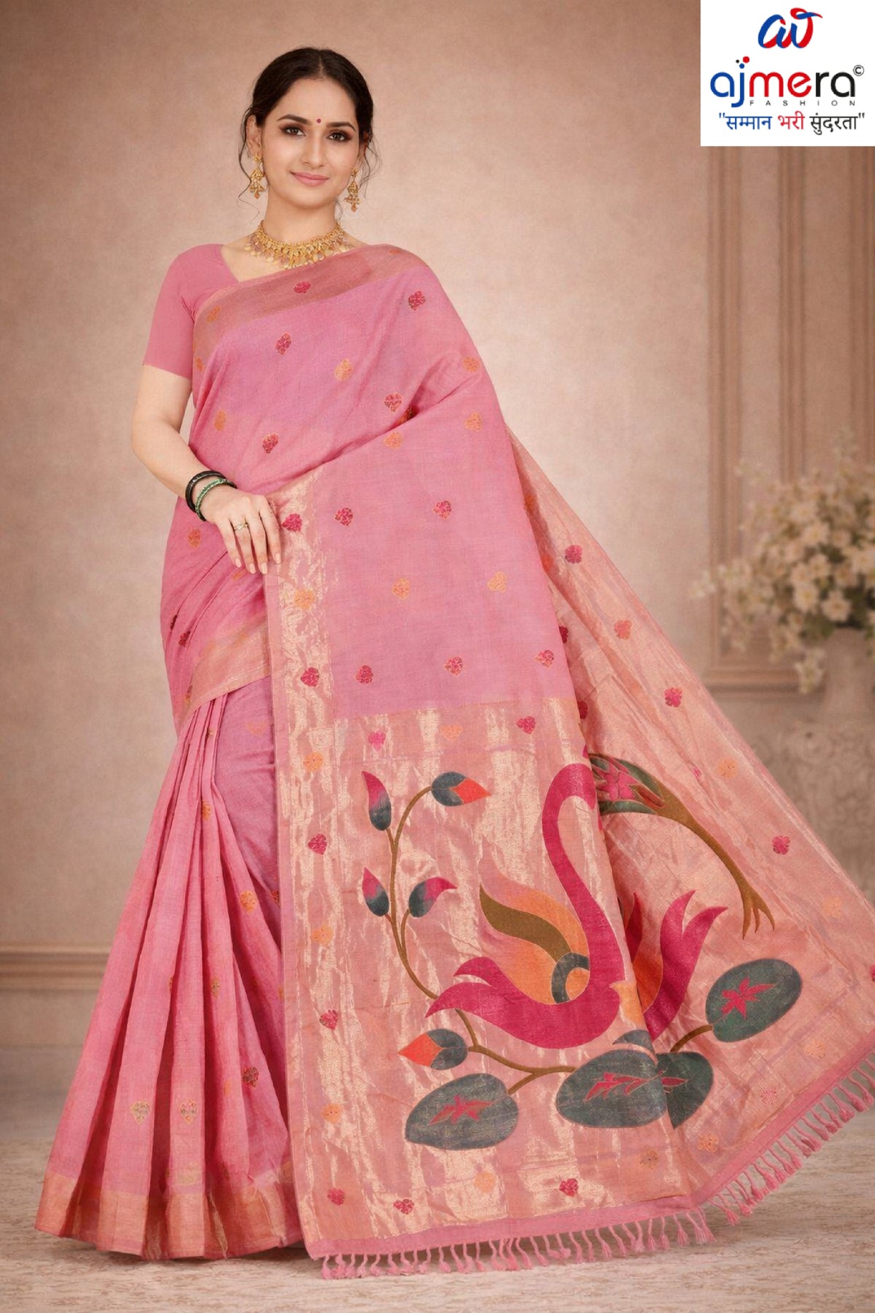 Contemporary Rapier Silk Matching Saree With Blouse Piece | DBU-GAHNA COTTON